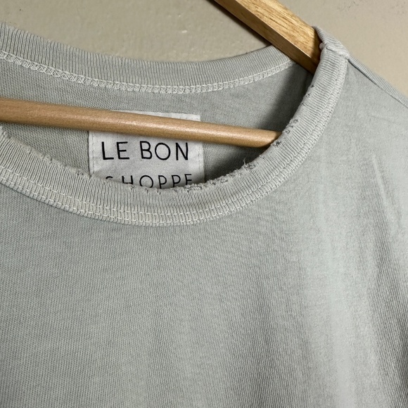 Le Bon Shoppe Women’s Medium Shirt Short Sleeve Minimalist Grunge Light Gray - Picture 6 of 6